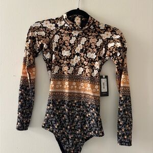 Floral one piece swimsuit love